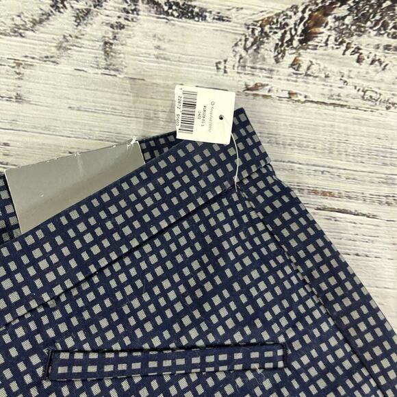GAP Pants size 14R Ultra Skinny Navy Blue Gray Squares Stretch Casual Career - Picture 4 of 8